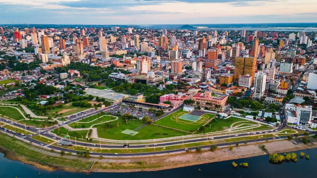 Vista aéra de Assunção Paraguai
